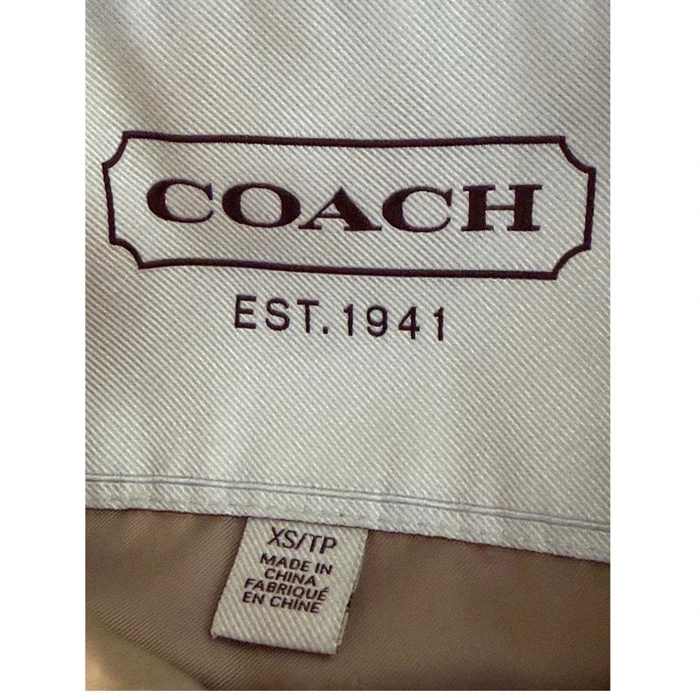 Coach Signature Monogram Quilted Jacket Tan XS Logo Button  Coat originally $450